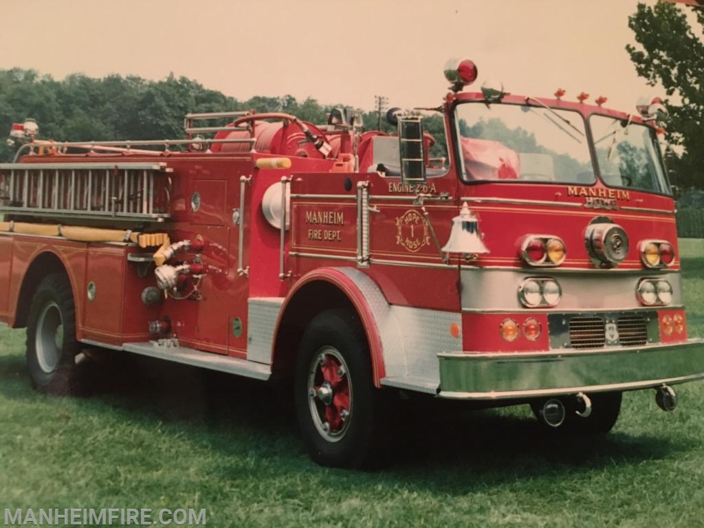 1970 Howe 1,000 gpm pumper with 500 gallon water tank was purchased to replace the 1954 Seagrave for a cost of $33,000. It carried 2,000 feet of 3 inch hose, 600 feet of 2 inch hose, and 600 feet of 1 inch hose. This pumper was equipped with a Detroit Diesel engine and an automatic transmission, the first of its kind in Lancaster County. This was sold in 1987 to Jon’s Used Fire Equipment for $18,000. “Engine 2-6-A”